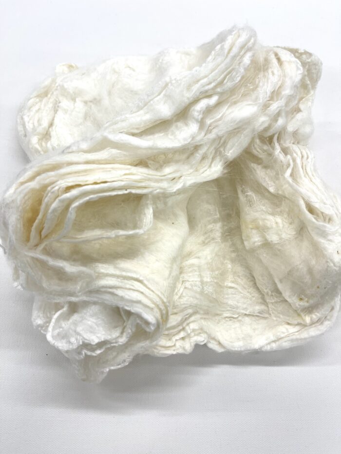 Natural Silk Fiber Mawata Silk Hankies for Felting, Spinning, Knitting, Weaving, Textile Art, UNDYED, Artist Supplies, Materials, White